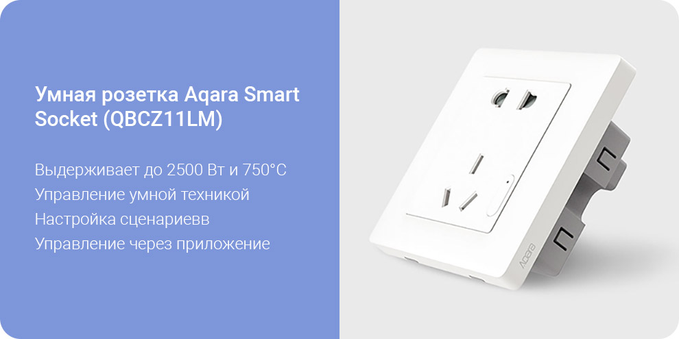 Умная розетка Aqara Smart Socket (QBCZ11LM)